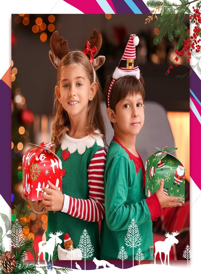 Qilery 100 Pcs Small 3D Christmas Cookie Gift Boxes with Bow 3.94 x 3.94 x 3.15 in Red Green Xmas Paper Boxes Snowman Cardboard Candy Treat Wrapping Gift for Holiday Party Favors Supplies Decoration - Image 4
